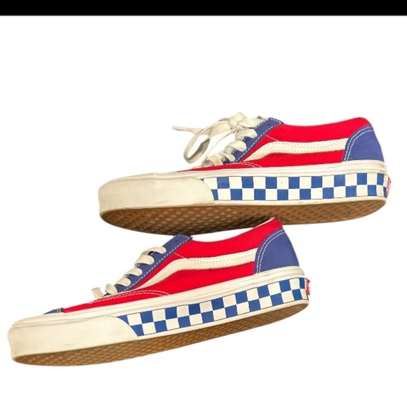 Vans EUC Red White and Blue Checkerboard Old Skool, Size 7 Men's, 8.5 Wo… - Picture 7 of 8